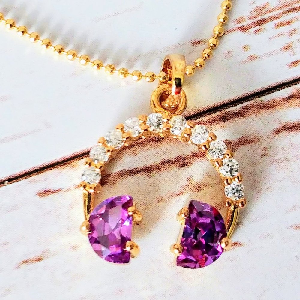 Amethyst Headphone Necklace